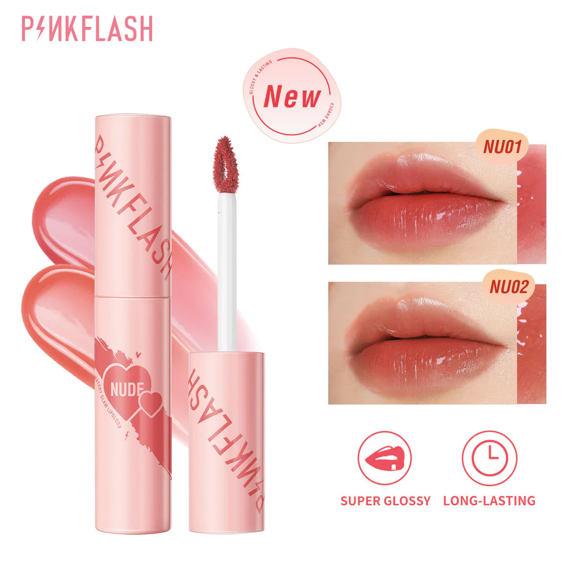 PINK FLASH-L09 Watery Glam Lipgloss-NU02