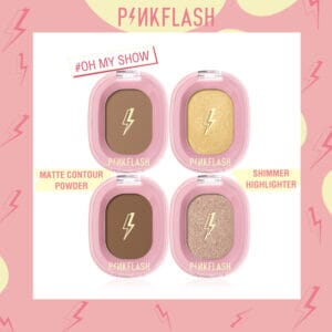 PINK FLASH-F02 Shimmer Highlighter & Matte Countour Powder