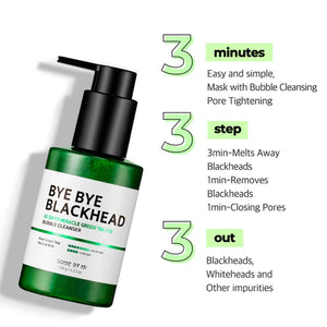 SOME BY MI - Bye Bye Blackhead 30 Days Miracle Green Tea Tox Bubble Cleanser - Skin Type Oily and Acne Prone Skin.