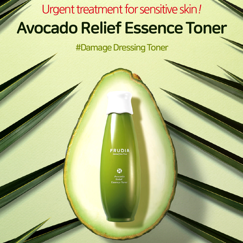 Frudia avocado relief essence toner - 195ml - Skin Type - Sensitive, Irritated and Stressed Skin.